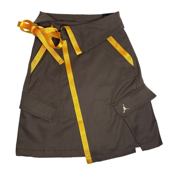 NIKE Women's AIR JORDAN Future Primal Utility Wrap Skirt NWT Brown Sz XS - Picture 2 of 15